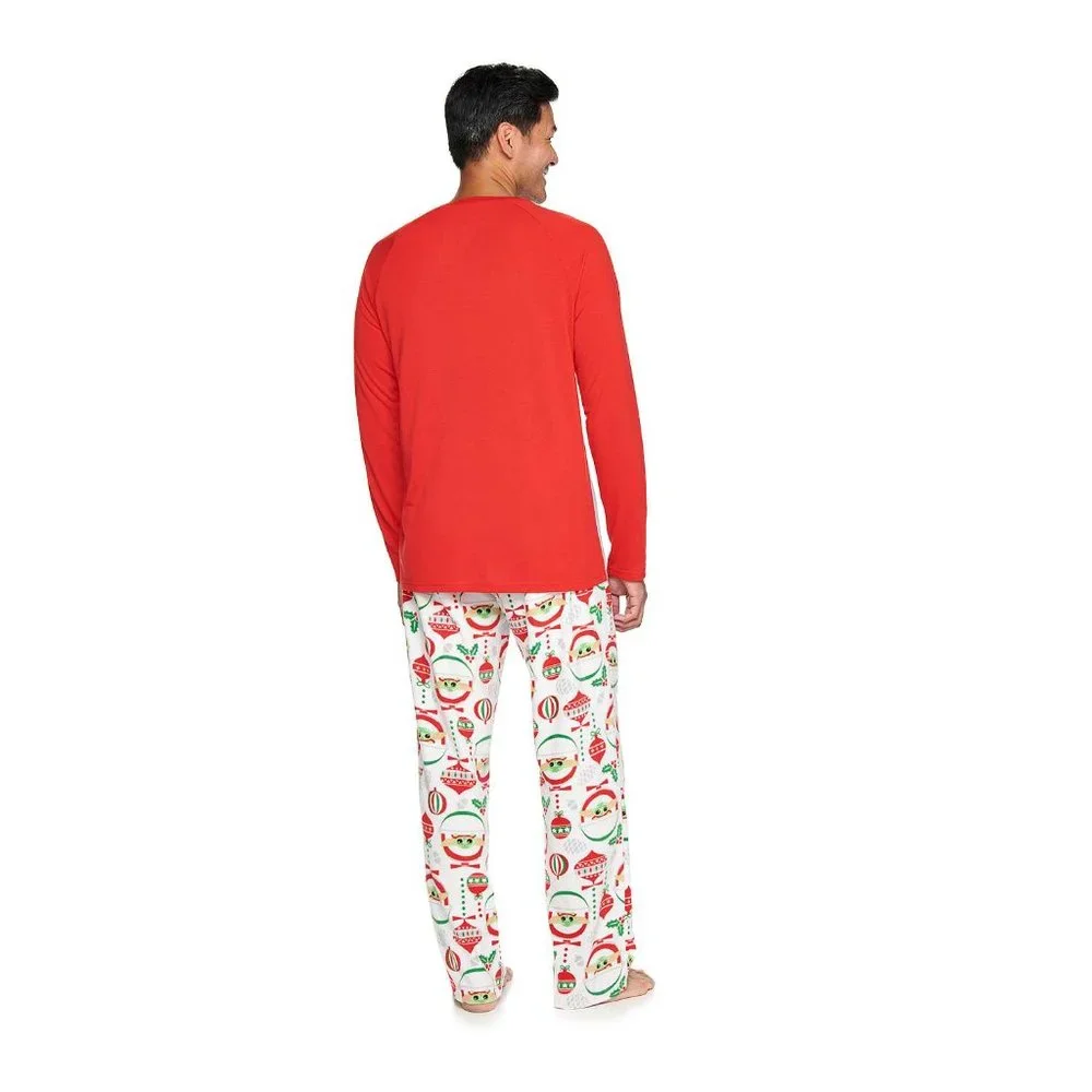 NEW Mens Sz Medium STAR WARS MANDALORIAN Christmas 2 Pc Pajama Lounge Set